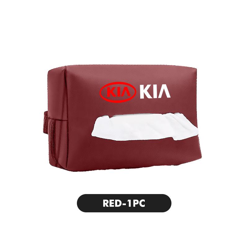 Car Tissue Box Cover Leather Paper Towel Storage Bag For KIA Sorento Stinger Soul Spectra Niro Cadenza Sephia
