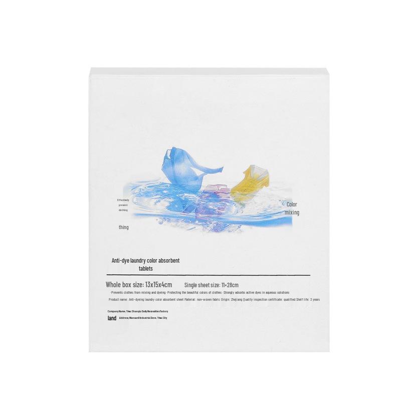 Feuille de lessive anti-décoloration absorbant les couleurs