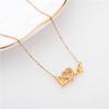 Cute Gold Love Letter Crystal Heart Pendant Women Necklace Ladies Romantic Wedding Party Jewelry Female Clavicle Chain