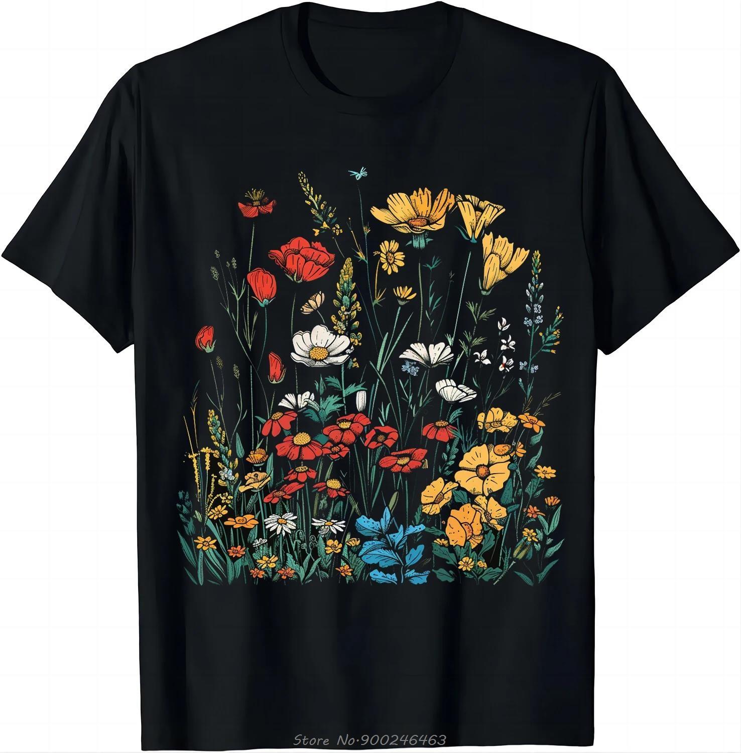 

Trendy Black Tshirt Featuring Colorful Blooms Stand Out From The Crowd T Shirt Unisex Clothing Tops Tees Fashion Casual Tshirt S