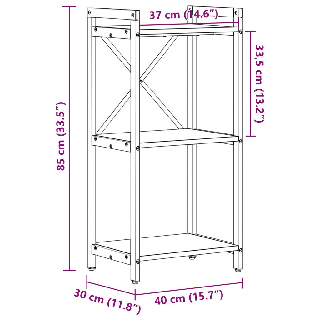 Bookshelf Sonoma Oak 40 X 30 X 85 Cm Engineered Wood