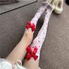 Christmas Sweetheart High Stockings Love Pattern Red Bow Ultra-Thin Beautiful Legs Stockings Knee Socks Women'S Stockings