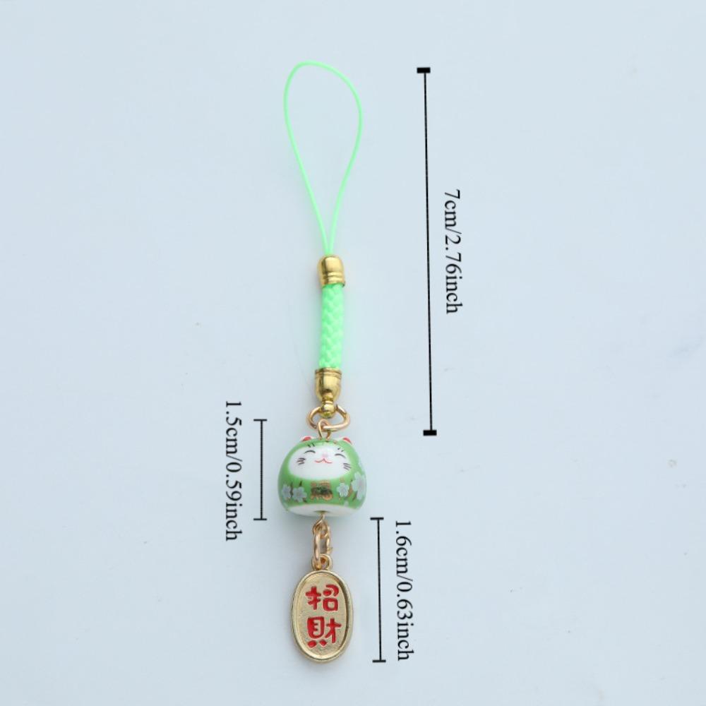 Cartoon Maneki Neko Pendant Car Keyring Phone Strap Ornaments Fashion Lucky Cat Keychain  Gifts