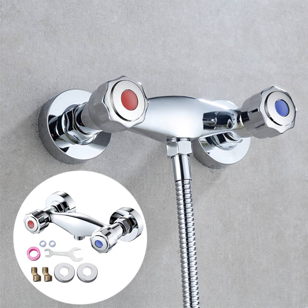 For Bathroom Bathroom Kitchen Tap Dual Handle Faucet Shower Experience Chrome Finish Water Anti-Reflux Feature