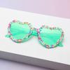 Love Peach Heart Borderless All-In-One Fashion Sunglasses Party Party Party Personality Funny Glasses Candy-Colored Sunglasses