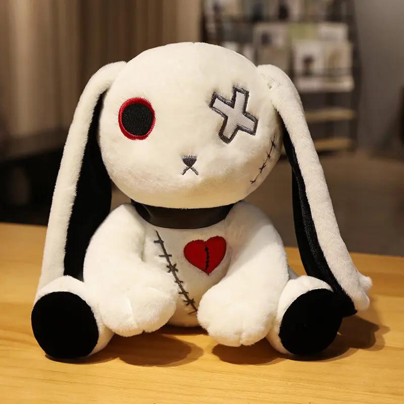 Spooky Gothic Bunny Stuffed Crazy Rabbit Plush Toys, Spooky Gothic Bunny Stuffed Animal Cute Horror Dreadful Bunny Doll