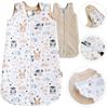 Babyu, All-season Sleeping Bag Cotton Double Zipper Adjustable 1.5 Tog 0-9 M