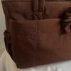 Korean Style Cotton Padded Shoulder Bag Large Capacity Nylon Handbag Cute Bow Tote Bag  Daily