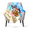 Funny Deer Sticking Out Tongue Customize Your Name Blanket Used For Chair Office Sofa Bed Camping Soft And Warm Giving Friends And Relatives Birthday