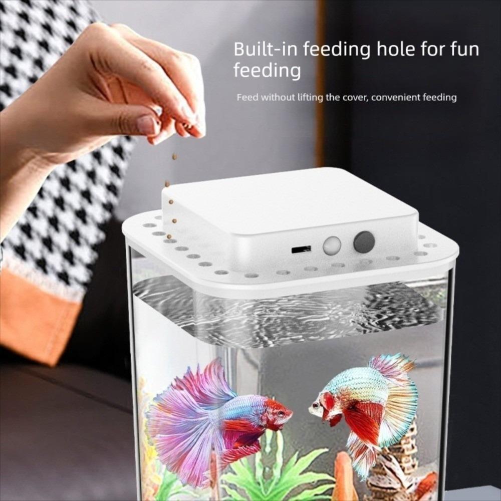 Self Circulating Small Goldfish Tan Transparent Transparent Aquarium New Desktop Fish Tank Home
