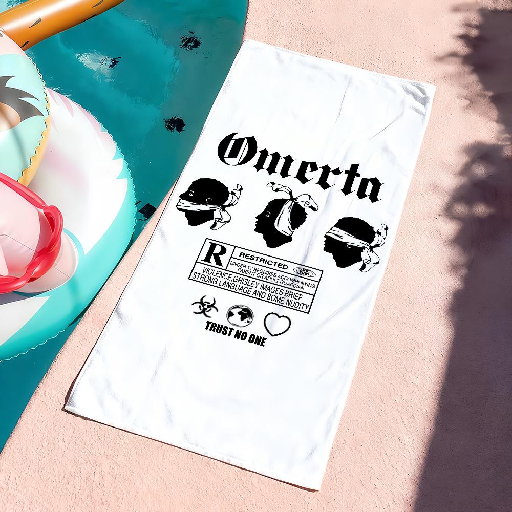 

Fashion Cool Towel Quick Dry Soft Yoga Swimming Fitness Mountain Climbing O-Omerta-S Logo Large Beach Towels W30*H60(CM)