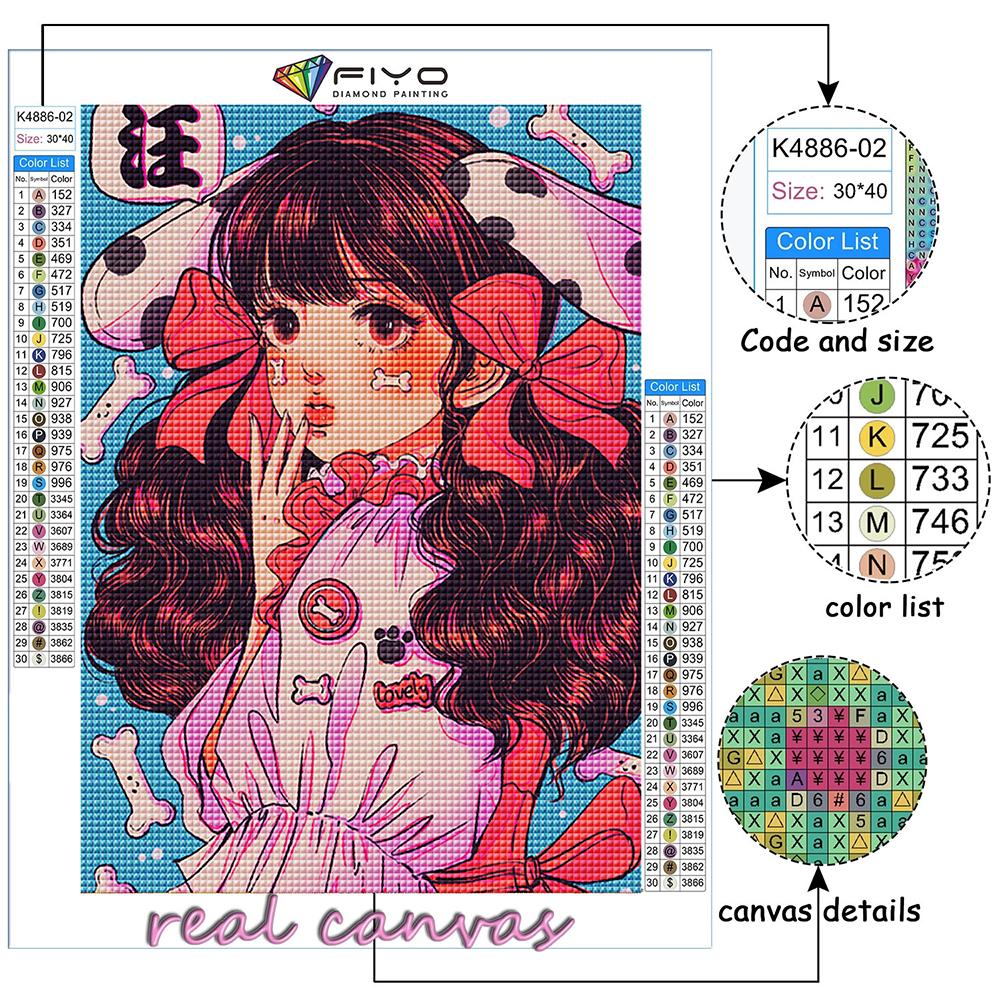 Diamond Embroidery Cute Pink Girl 5D DIY Diamond Painting Cross Stitch Rhinestone