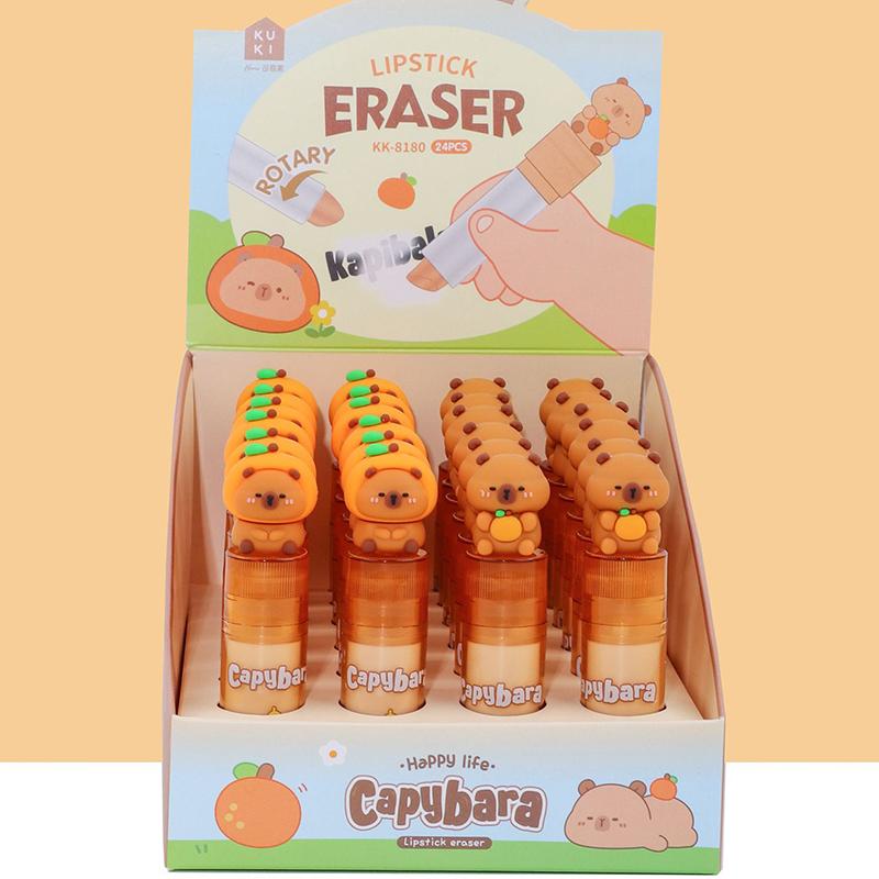 Niedlicher Cartoon Capybara Radiergummi Studenten Radiergummi Kreativer Lippenstift Radiergummi Schulbedarf Studenten Schreibwaren Kinder Preis Geschenke