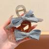Summer Denim Blue Bow Grab Clip Hairpin Back of Head Large Shark Clip