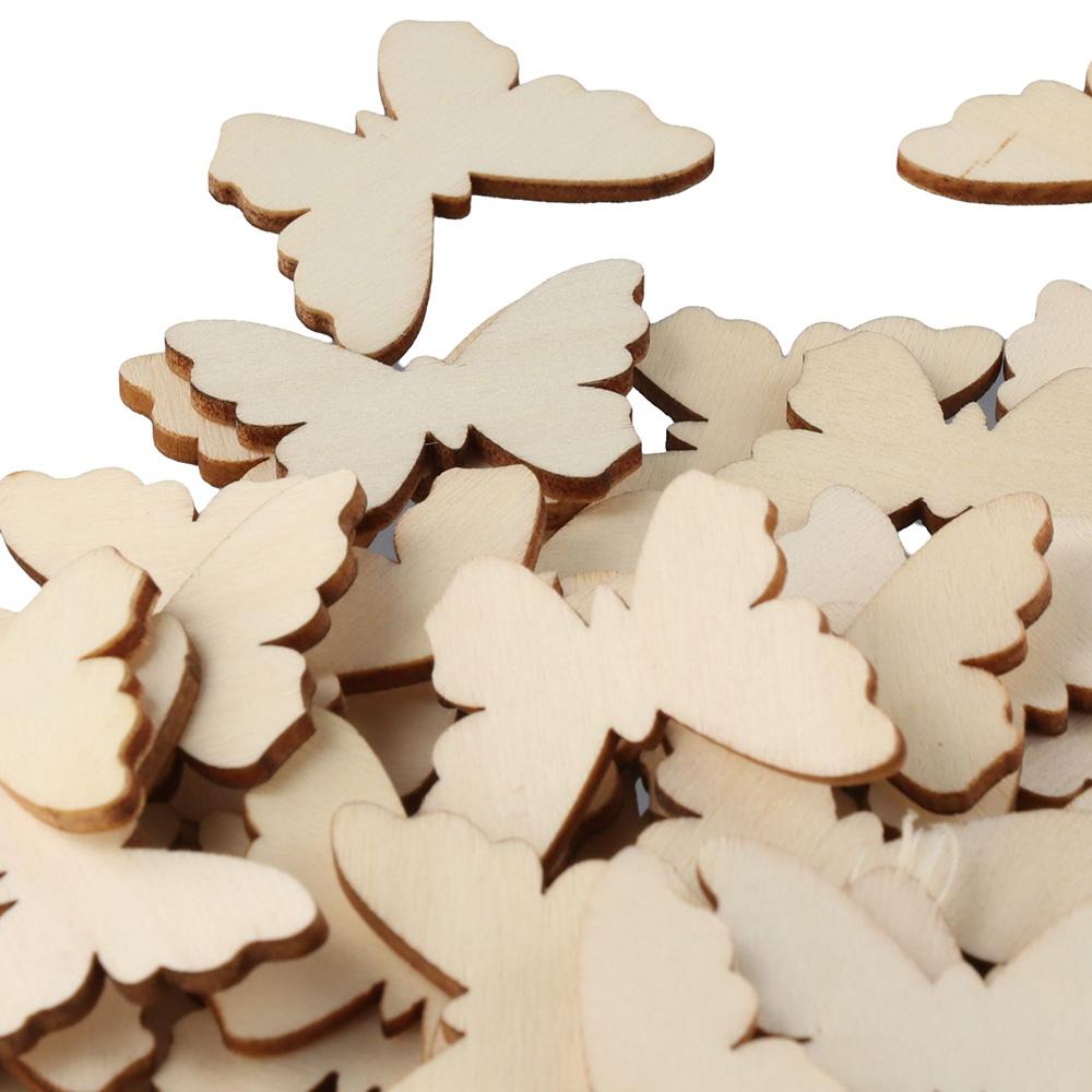 100pcs Unfinished Unfinished Wooden Cutouts Wooden Blank Wood  Home Party