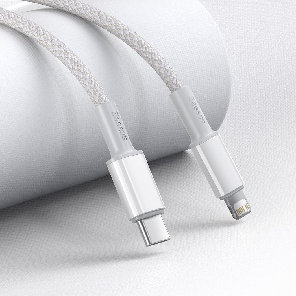 Kabel Usb-C Do Lightning Baseus High Density Braided, 20W, Pd, 2M (Biały)