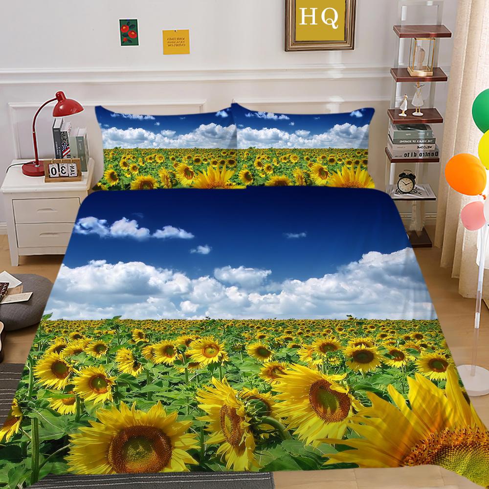 3D Flowers Printing Bedding Cover Full Size Polyester Bedspreads Woman Luxury High Quality Bedroom Decor