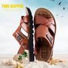 Stora storlekar 48 Män Läder Sandal Sommar Klassiska Män Skor Tofflor Mjuka Sandaler Män Roman Bekväma utomhus promenadskor