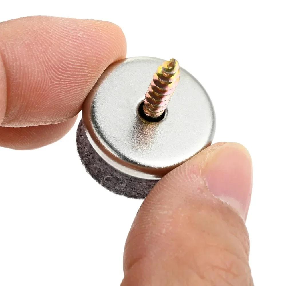 10pcs/set Metal Furniture Felt Pad Gray Round Shape Floor Protectors Wear-resisting Decreases Friction Anti-slip Mat