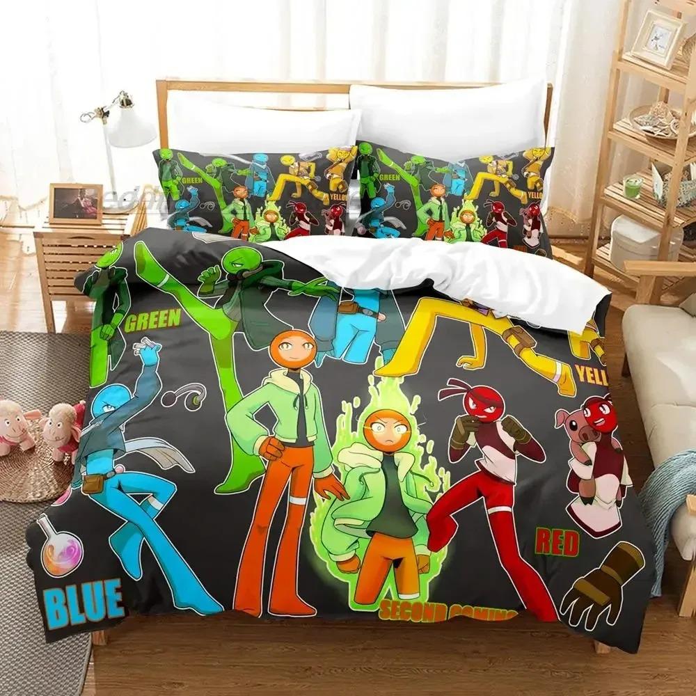 3D Anime Alan Becker Bedding Collection Single Twin Full Queen King Size Bed Collection Aldult Boys Bedroom Duvet Cover Collections 3D Print Game