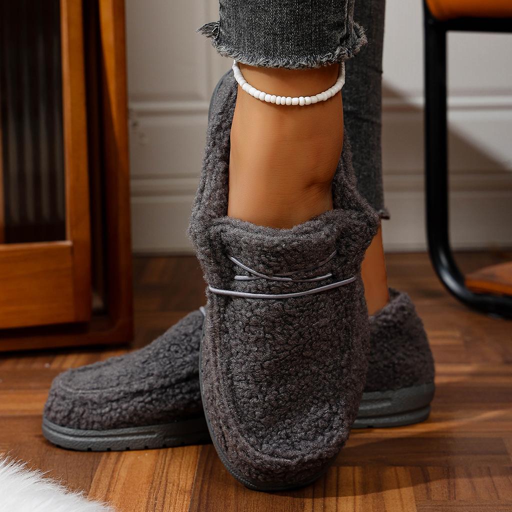 Fashion Women Casual Shoes Solid Lace-up Loafers Autumn Fashion Warm Sneakers Women Comfortable Flat Women Casual Shoes Zapatos De Mujer