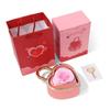 Soap Rose Flower Heart-shaped Padlock Jewelry Box Valentine's Day Gift Box  for Ring, Necklace