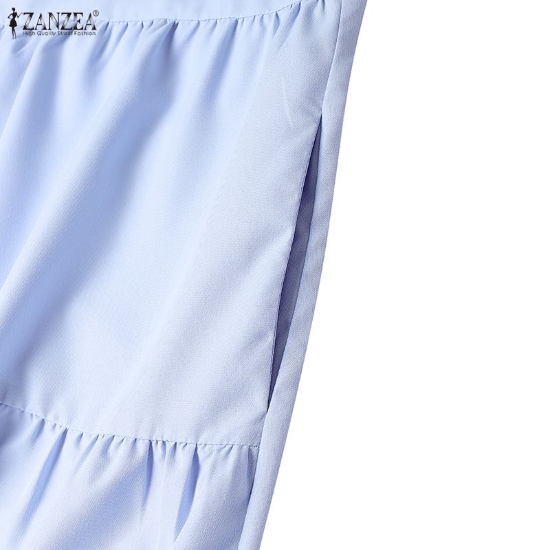 ZANZEA Women Casual Round Neck Summer Sleeveless Dress