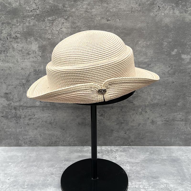 Summer Temperament Hepburn Wind Bucket Hat Fine Straw French Style Foreign Style Top Hat Basin Hat Female Elegant Straw Hat