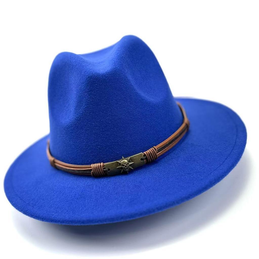 Jazz Hat Season Belt Top Hat Woolen Hat Felt Hat Versatile Trend