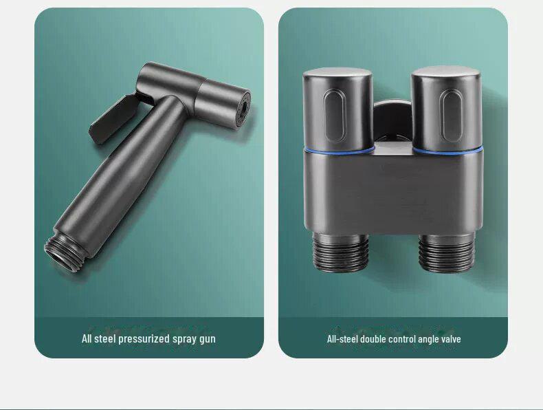 Sada rozprašovače na toaletní bidet z nerezové oceli s posilovací tryskou pro čištění a splachování koupelny.