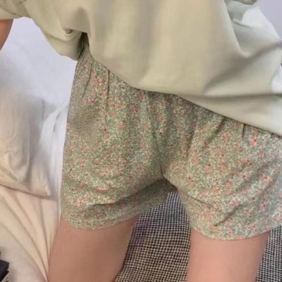 Sommer-Lounge-Shorts, Taille, weites Bein, Print, lockere Freizeitshorts, kariert, elastisch, hohe Passform, Schlafshorts