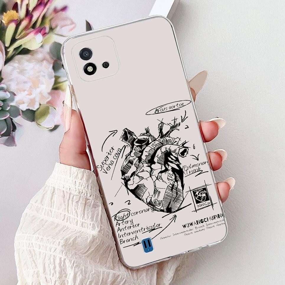 Cool Style Tiger Dragon Pattern Phone Case For Realme C11 2021 2020 C12 C15 Clear Soft Silicone TPU Back Cover RMX3231 Coques
