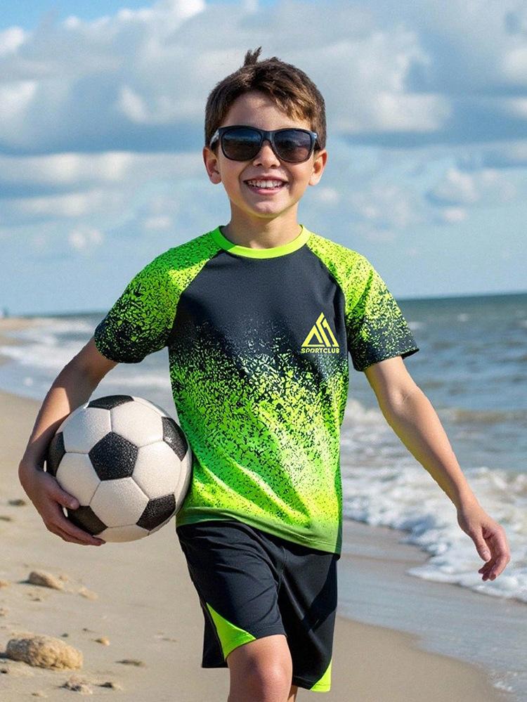 

TS JYL-SW310 Boyshort Swimsuit For Boys, UV Protection Surfing Swimwear For Kids XL moss зелений колір