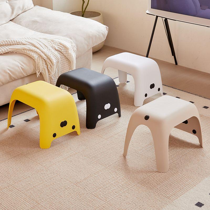 Cute Cat Stool Bathroom Shower Stool Anti Slip Short Chair Living Room Shoe Changing Chair Household Space Saving Furniture