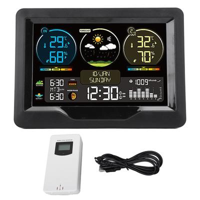 Digital Weather Thermometer Weather Wireless Temperature Humidity Monitor with Electric Sunup