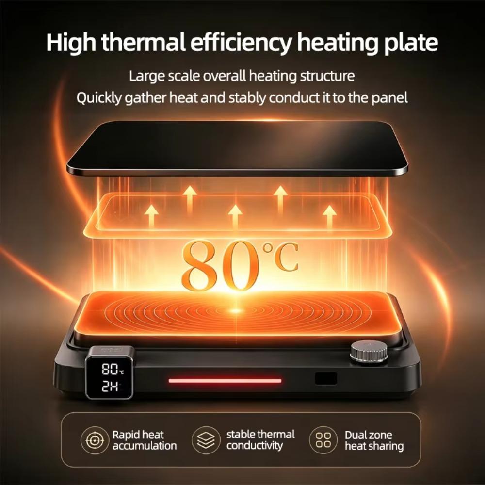 Adjustable Temperature Mug Warmer Temperature Display Thermal Coaster Cup Heater Lunch