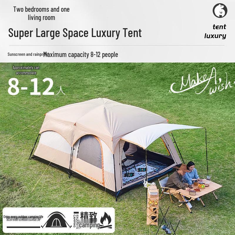 Tenda Portatile Lupo Artico: Due Stanze e Un Salone con Protezione Sole e Pioggia per il Campeggio