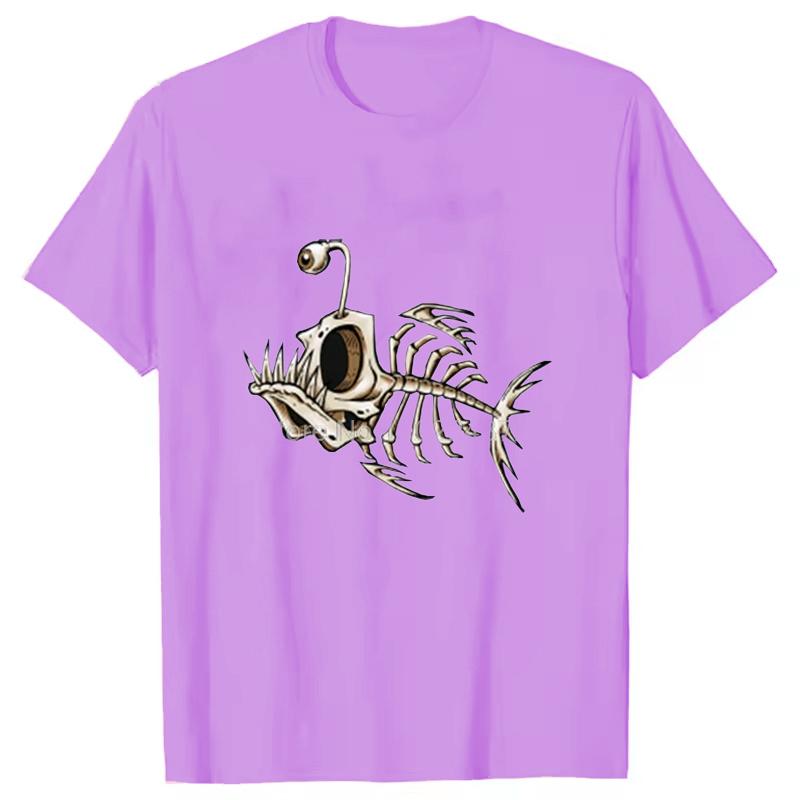 Bonefish Skull Deep Sea Fish Skeleton Funny Fisherman Angler T-Shirt Cotton O-Neck Short Sleeve Men T Shirt Oversize Streetwear