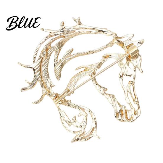 Whimsical Horse Jewelry Piece Hollow-Out Brooch Head Pin Alloy Animal