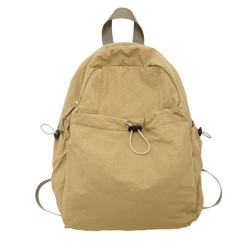 Schoolbag: Japanese retro backpack, large capacity for junior high students, girls, versatile solid color travel backpack, men's college student