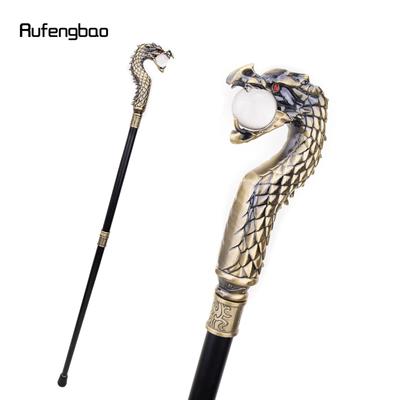 Bastone da Passeggio alla Moda con Palla da Mordere Testa di Drago Dorato Bastone Decorativo Cospaly Vintage per Feste Bastone da Passeggio alla Moda Pastorale 93cm