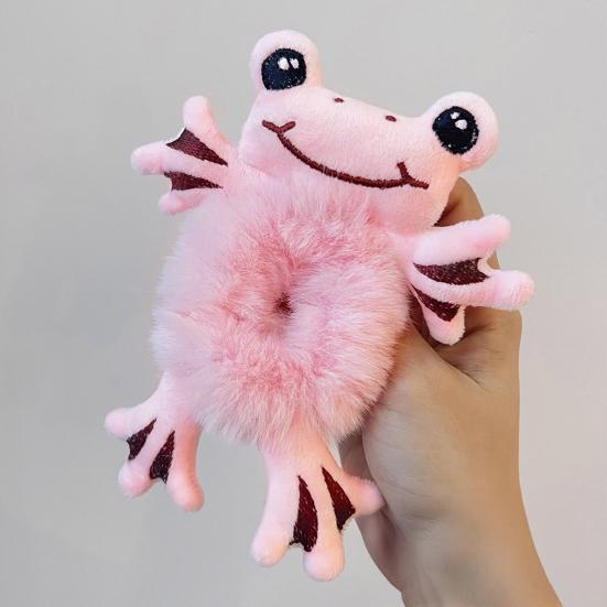 Hair Tie Soft Plush Material Cartoon Frog Panda Animal Shapes Elastic Hair Rope Women Hair Accessories