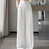 Women's High Waist White Linen Wide Leg Pants
