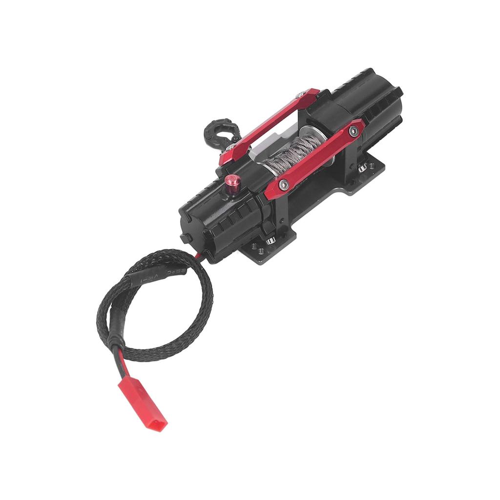 RC Winch Aluminum Alloy Electric Dual Motor Simulated Winch for SCX10 90046 D90 1Celsius10 RC Car 6 to 8V