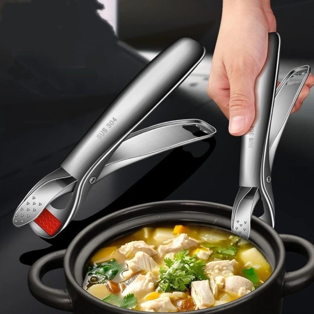 Stainless Steel Anti Scalding Clip Non-slip Dish Holder Retriever Tongs Pot Gripper Clip Home