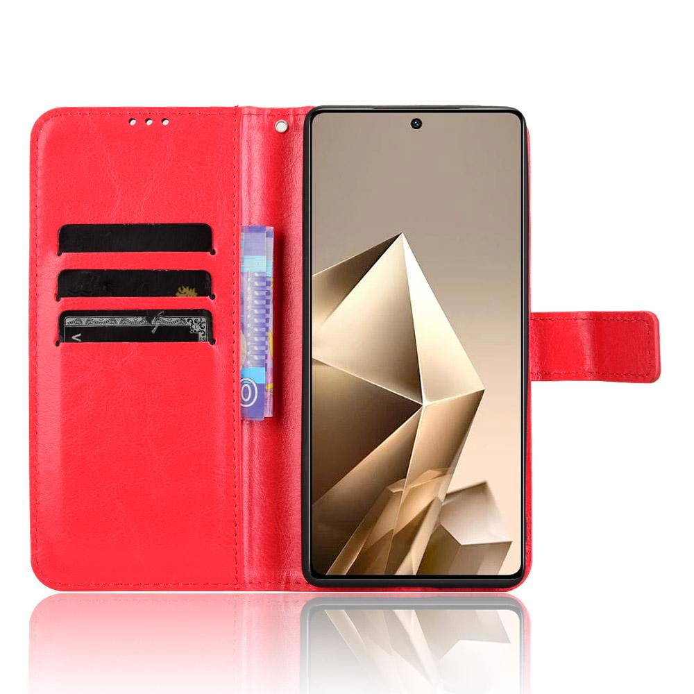 

For Infinix Note 50 Pro 4G/Note 50 4G Case Crazy Horse Texture PU Leather Phone Wallet Cover Brown