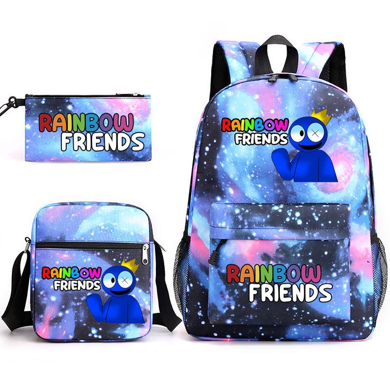 Rainbow Friends Rainbow Friends Game Original Styling Backpack Three-Piece Cartoon Student School Bag