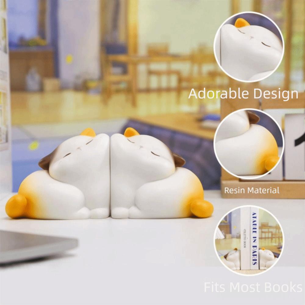 Resin Hug Cat Bookshelf Portable Cat Decorative Bookends Gift Kawaii Book Holder Hold Books