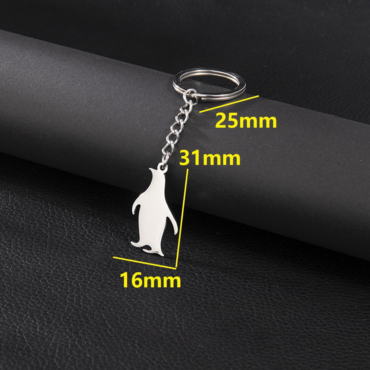 European & American Geometric Heart Cross Pendant Stainless Steel Butterfly Penguin Keychain Charm 180 цветов
