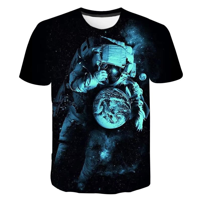 Summer Men's 3D Printed Crew Neck T-Shirt Fashion Versatile Breathable Trend Casual